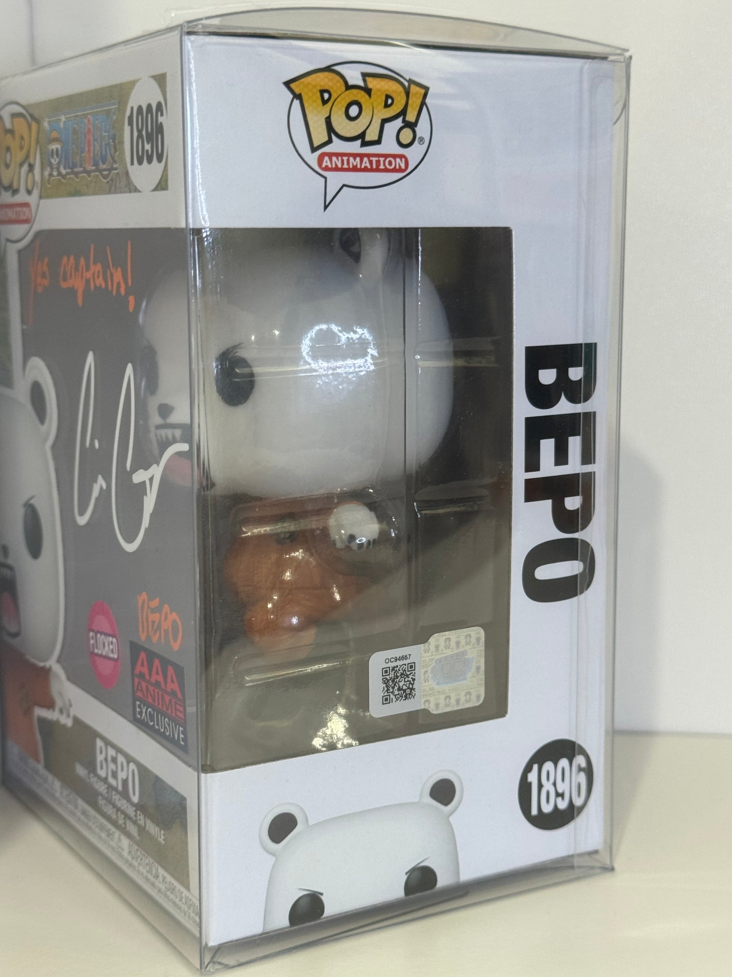 Bepo (#1896) – Signed & Inscribed by Cris George (AAA Anime Exclusive, Flocked Edition (COA)