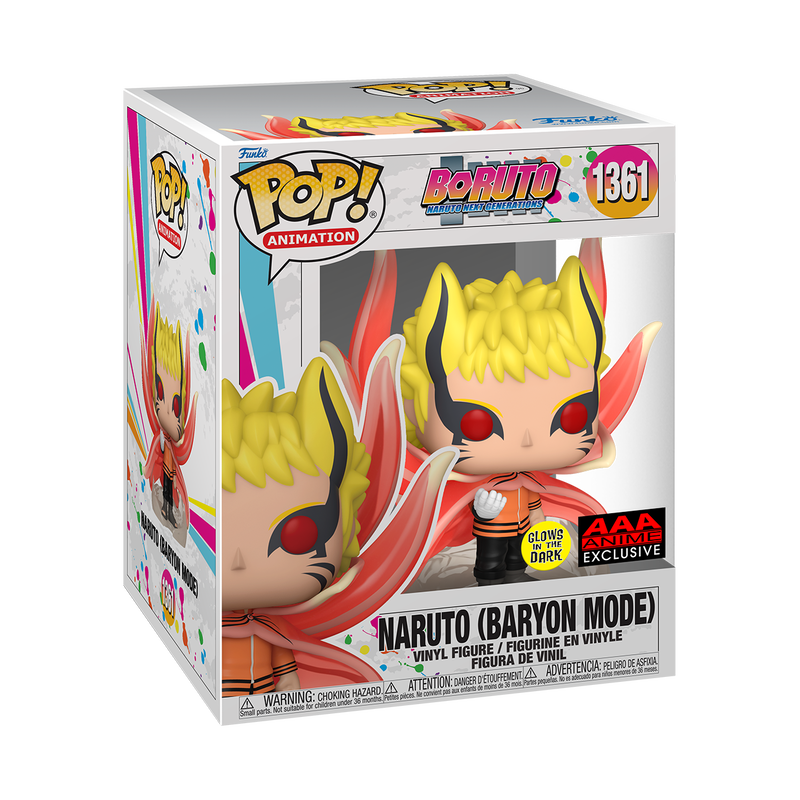 Funko Pop Naruto Baryon Mode Glow AAA Anime Exclusive 1361